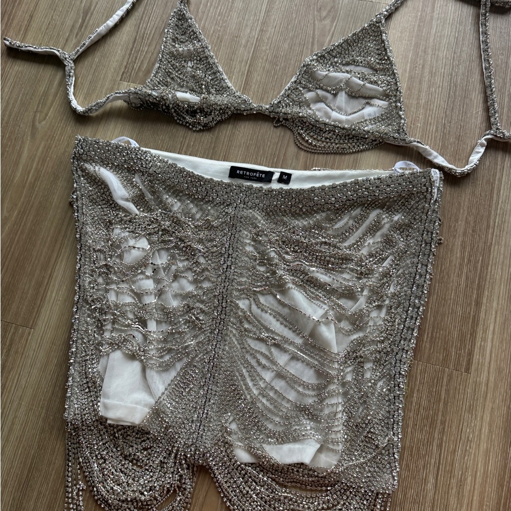 Retrofete Silver Mini Skirt Set - Picture 4 of 6